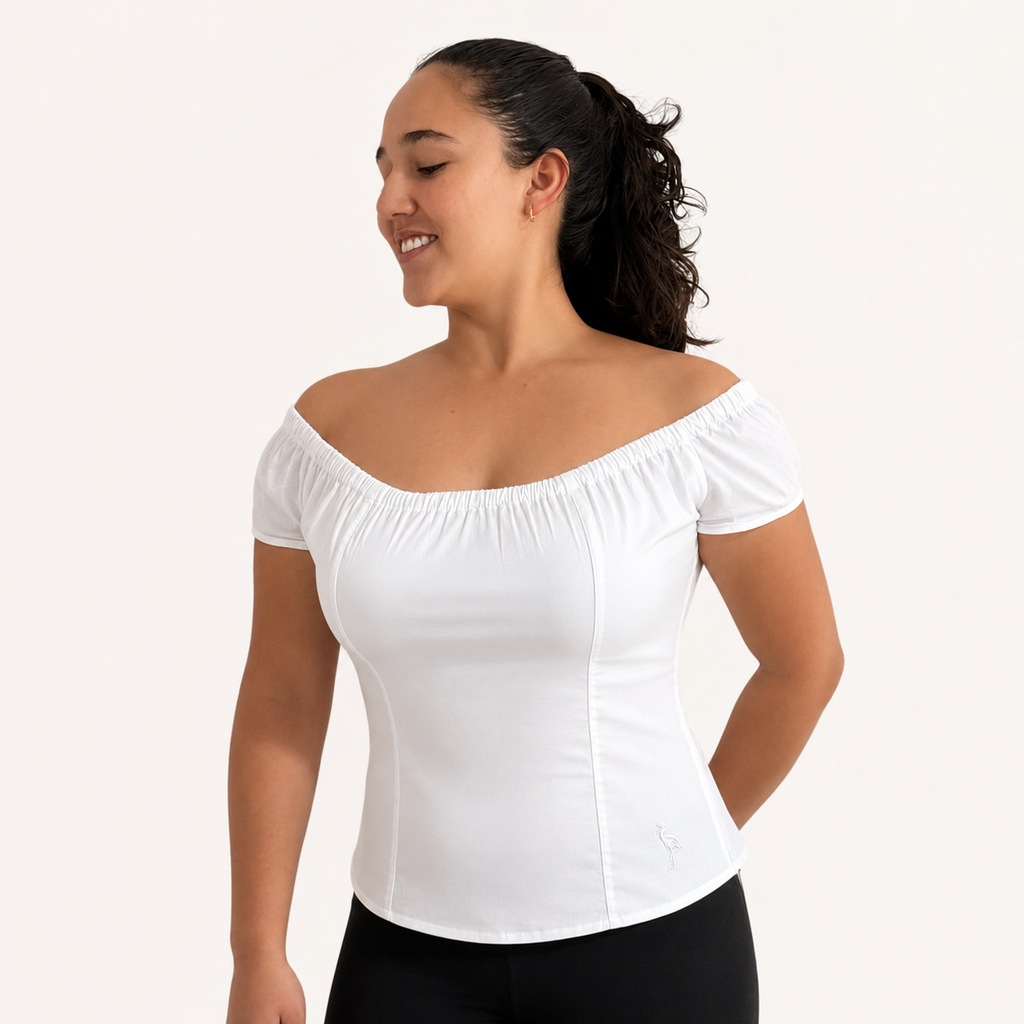 Blusa Serena con escote Bardot