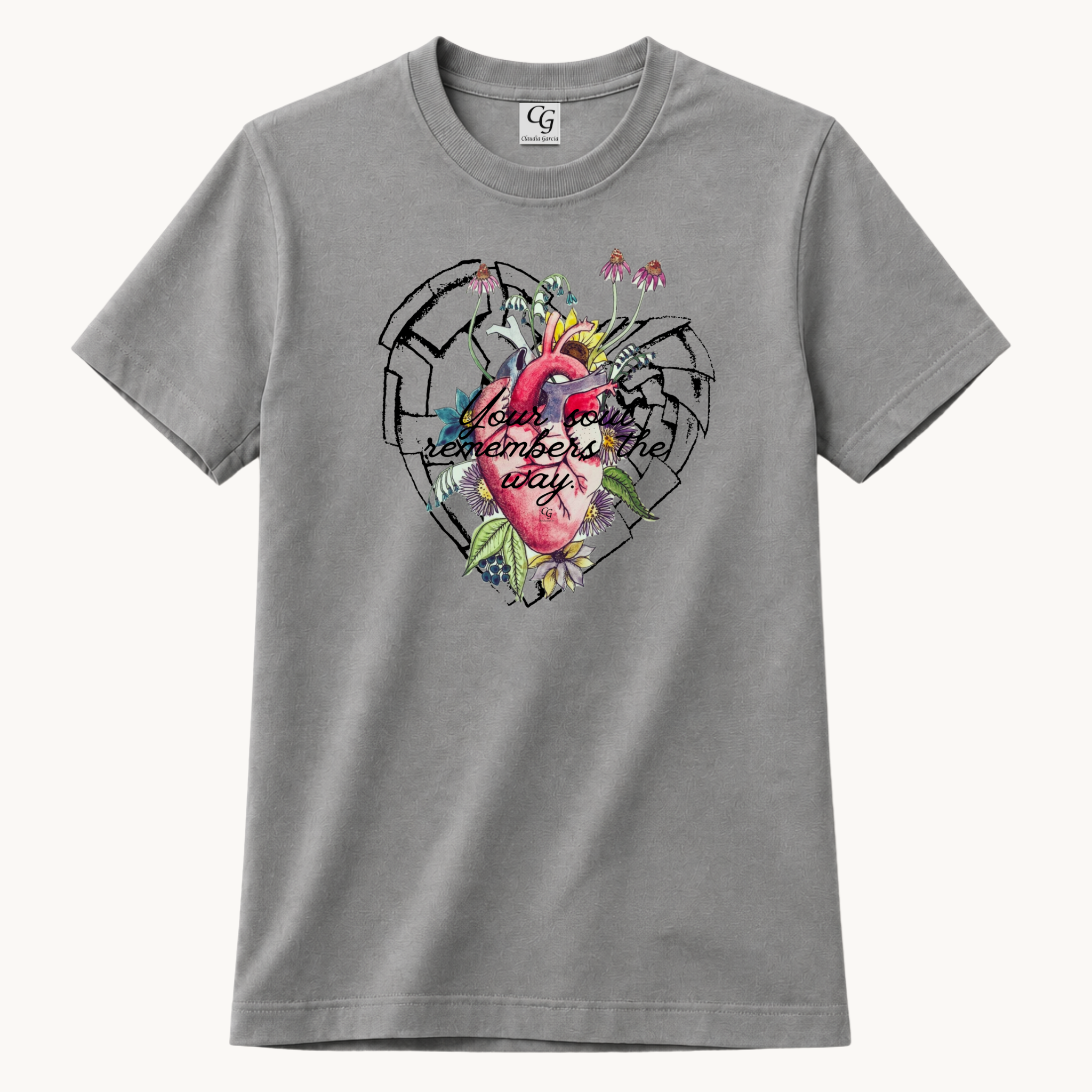 T shirt cuello Redondo Your soul remembers the way.