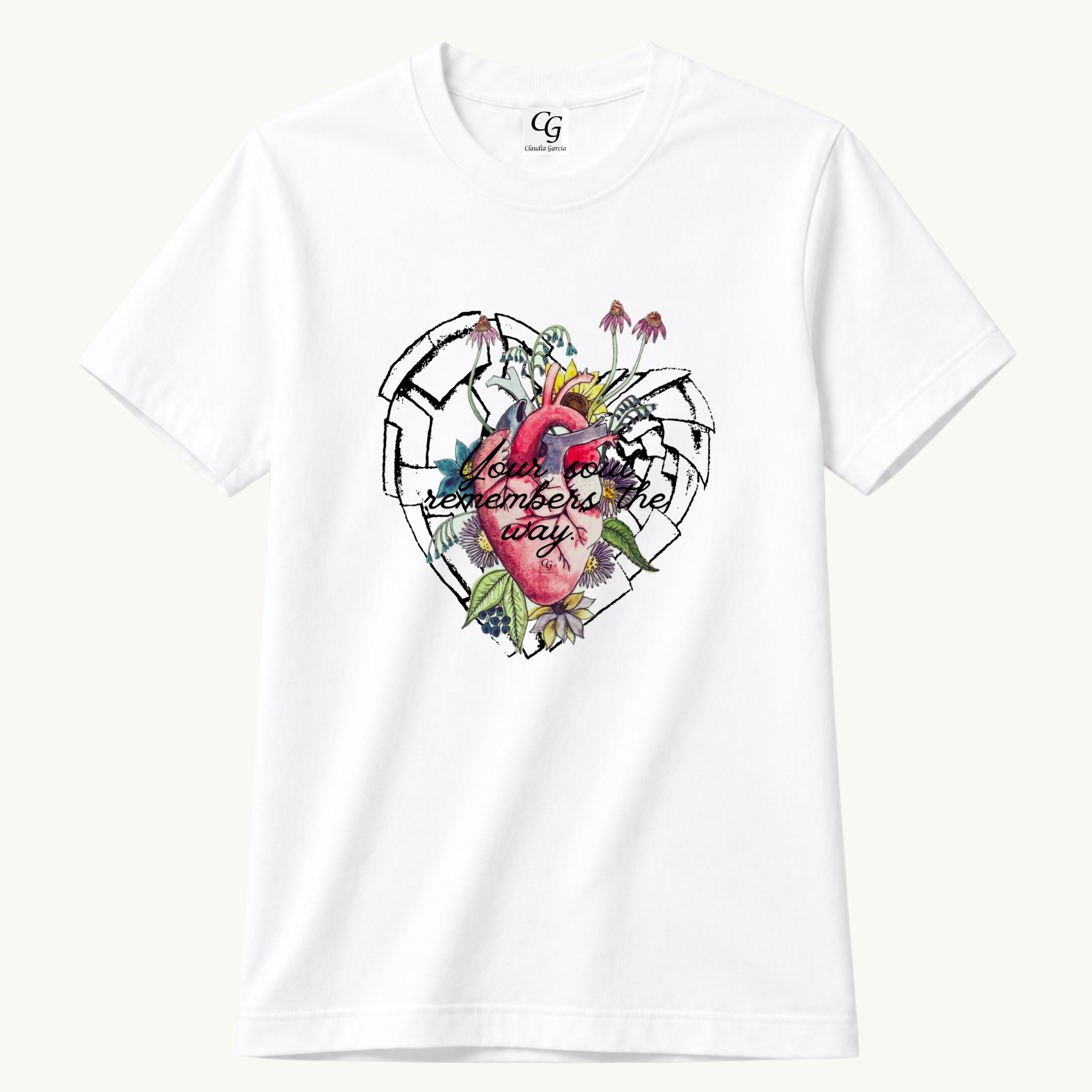 T shirt cuello Redondo Your soul remembers the way.