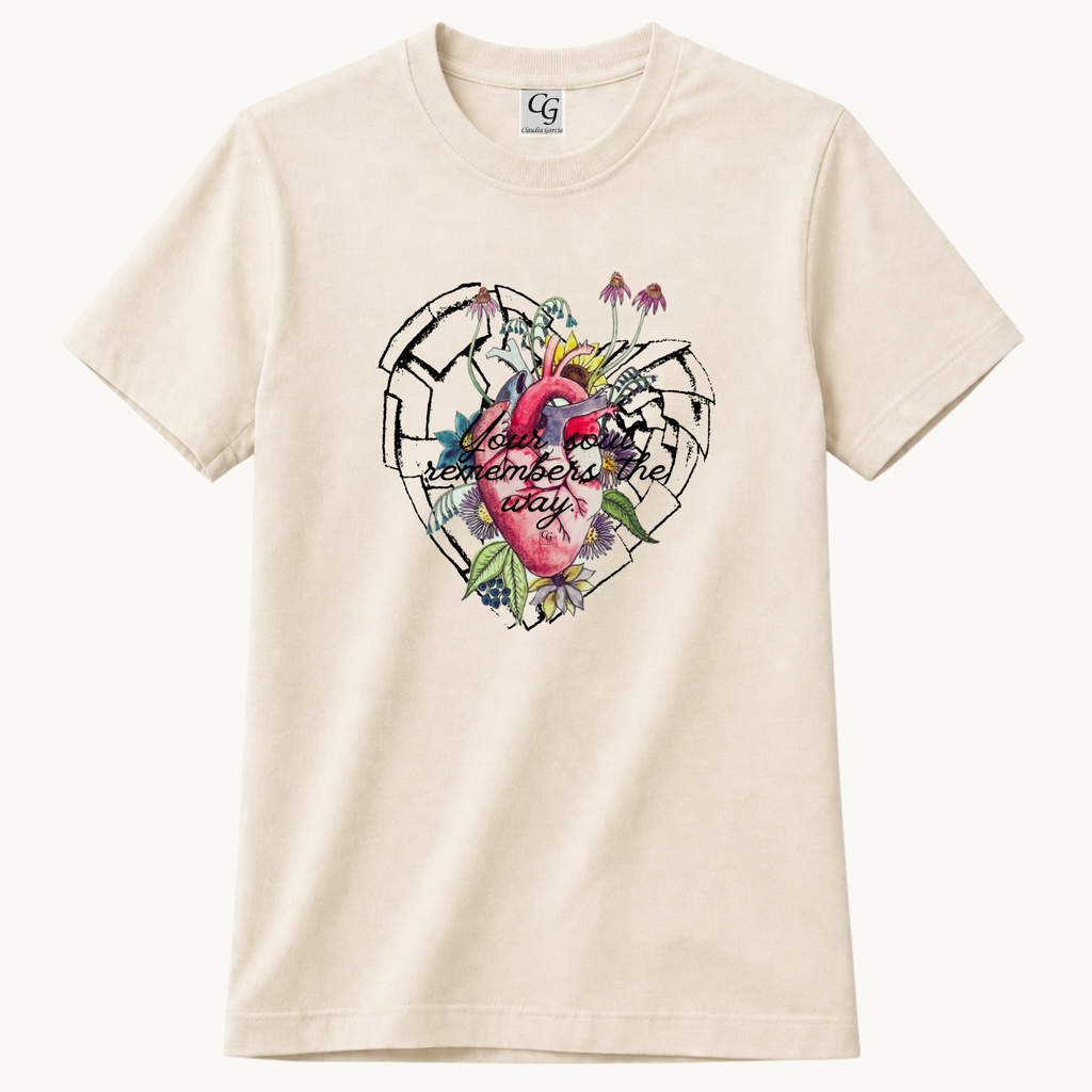T shirt cuello Redondo Your soul remembers the way.