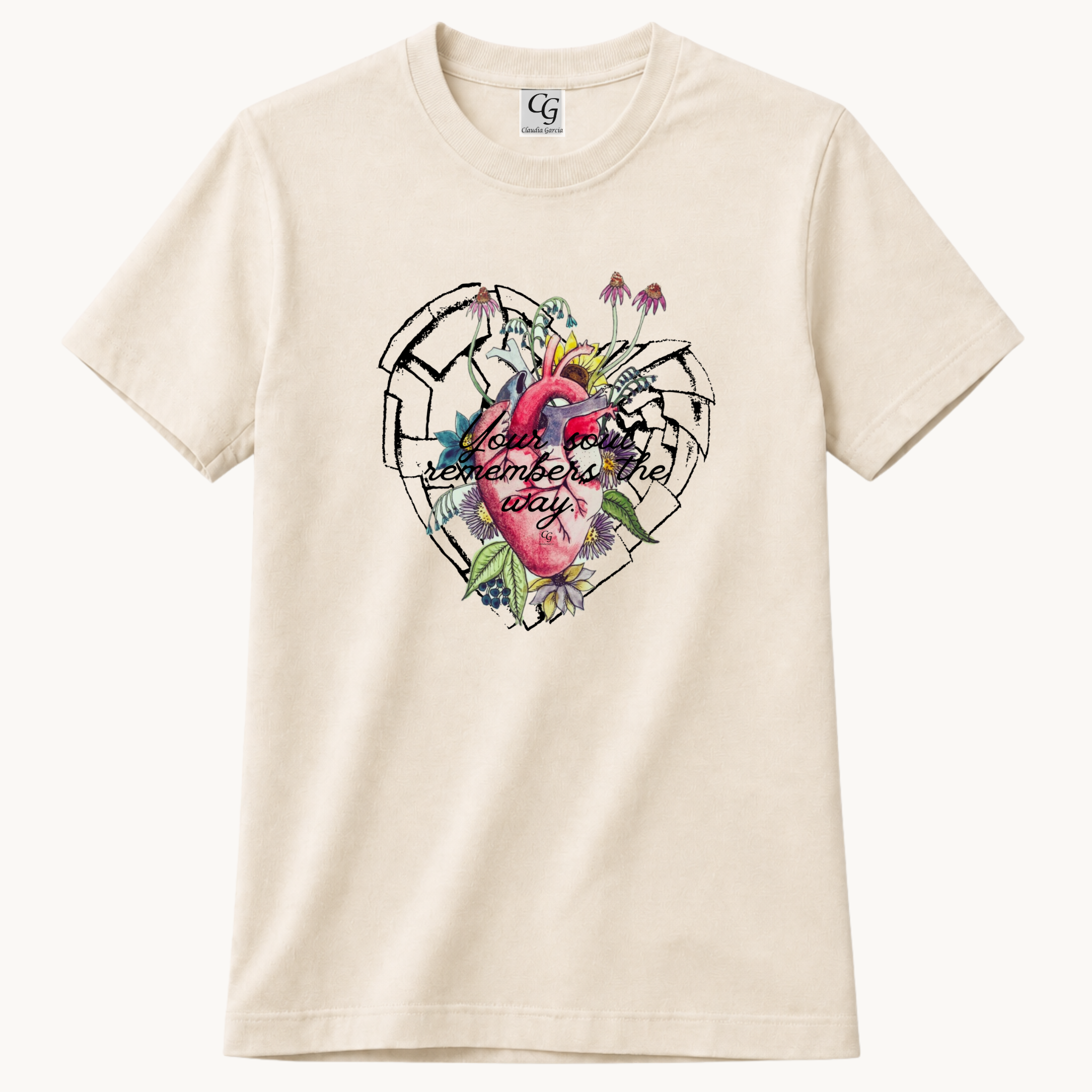 T shirt cuello Redondo Your soul remembers the way.