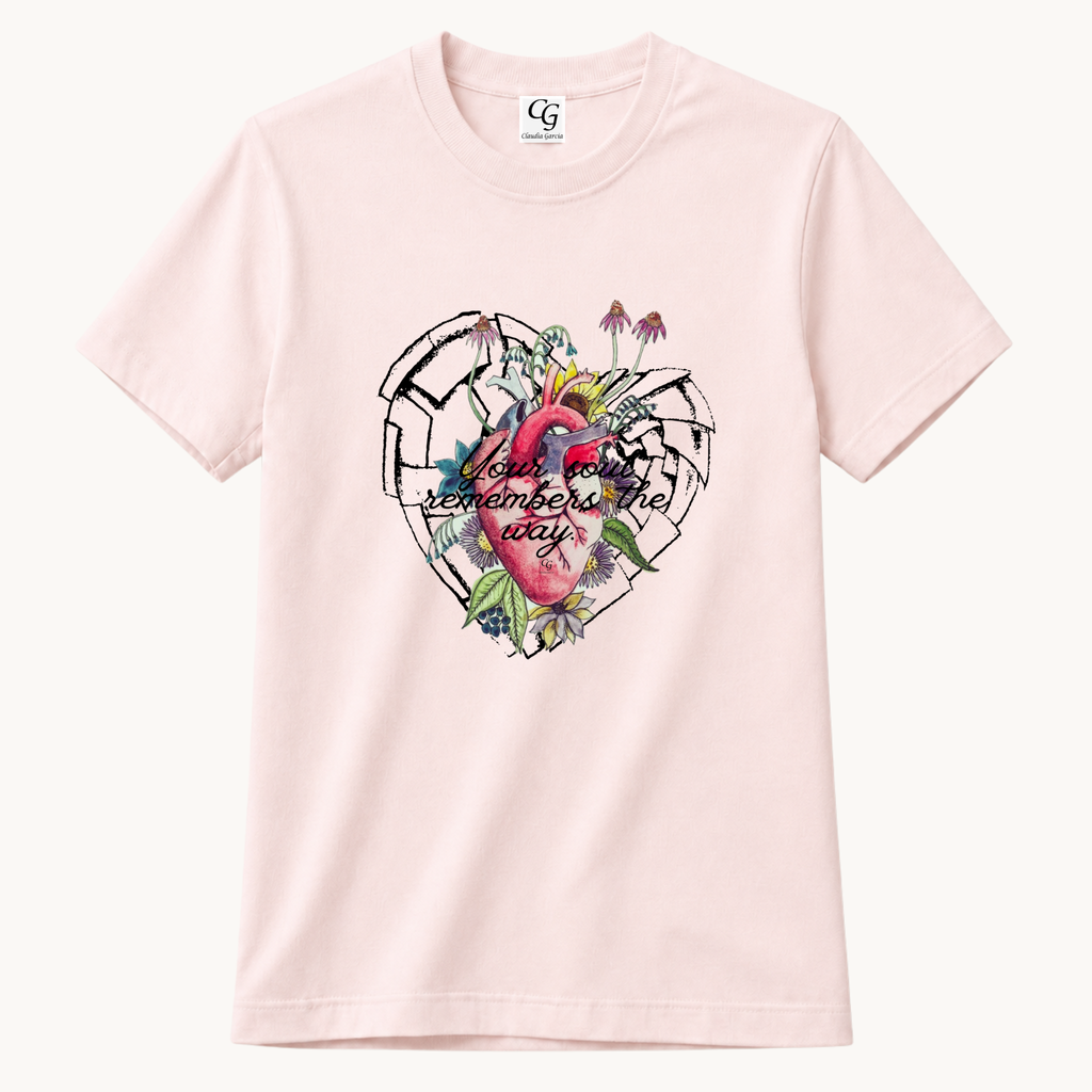 T shirt cuello Redondo Your soul remembers the way.