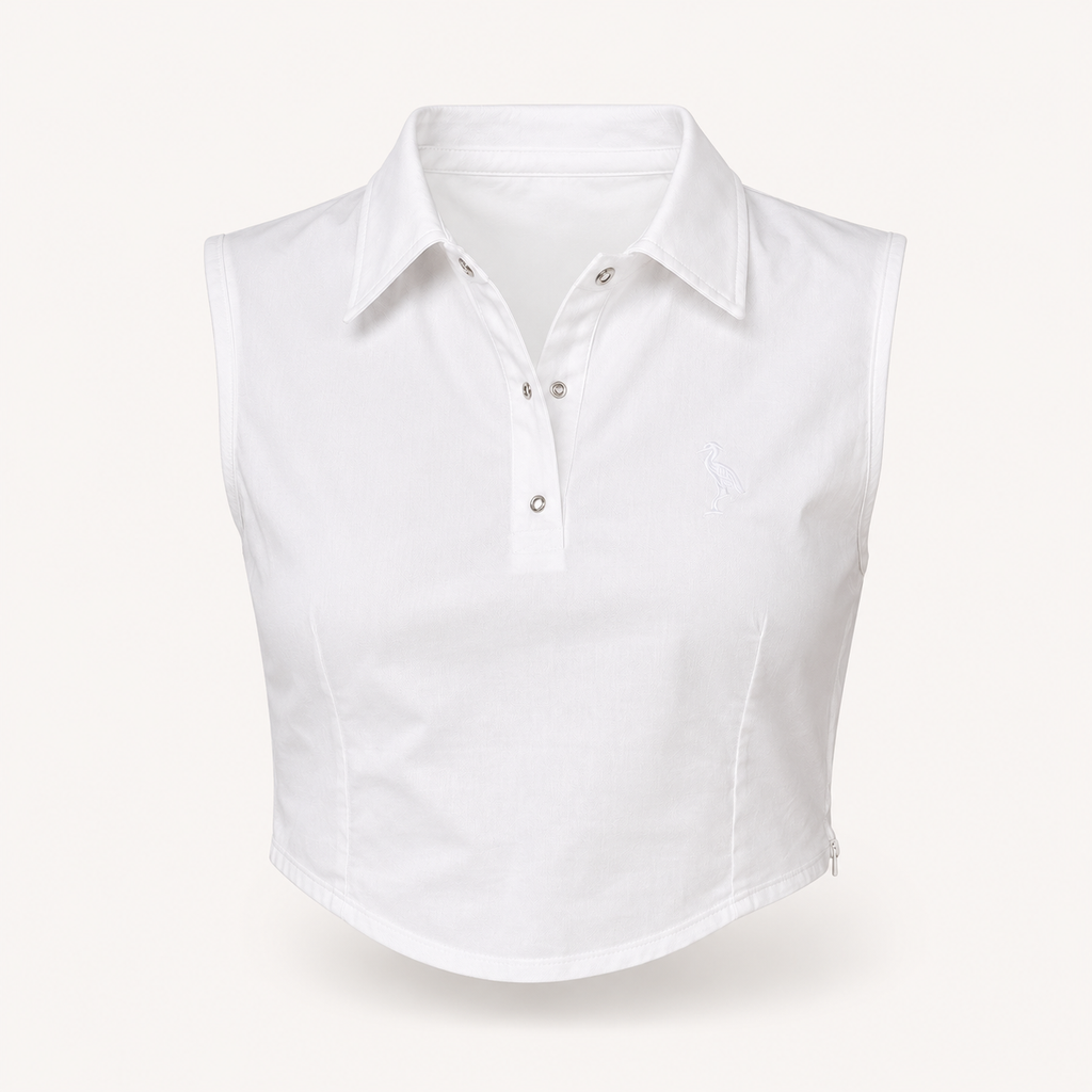 Blusa Crop cuello Camisero