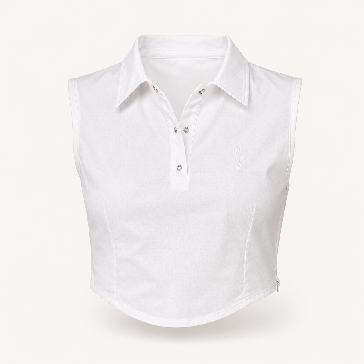 Blusa Crop cuello Camisero