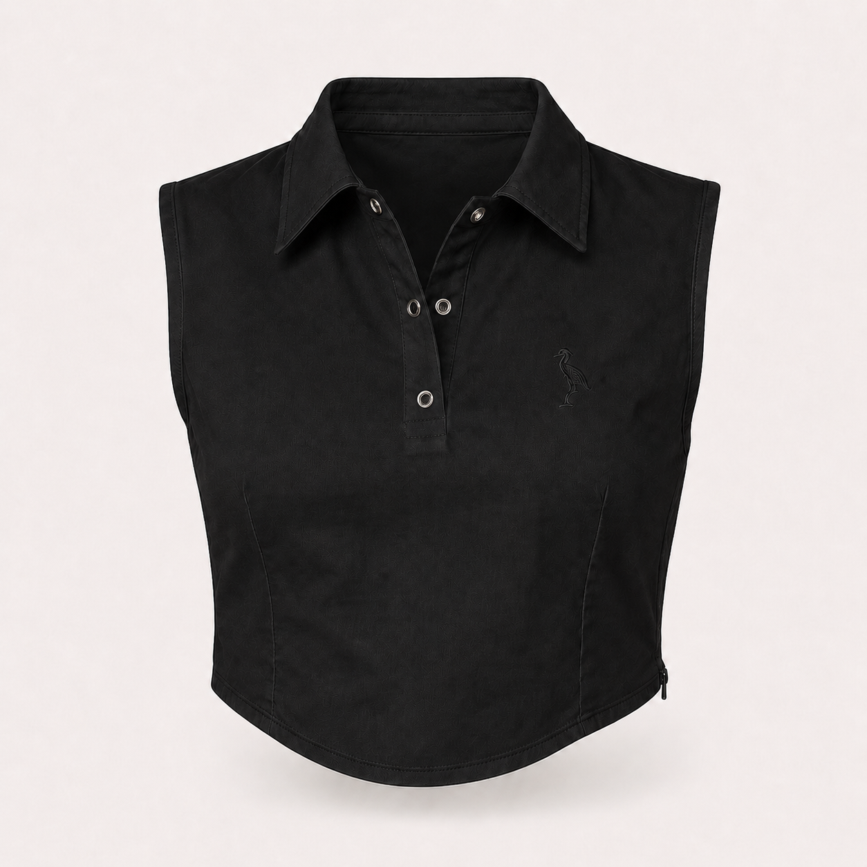 Blusa Crop cuello Camisero